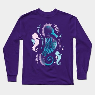 Seahorse Go Blue With Us Long Sleeve T-Shirt